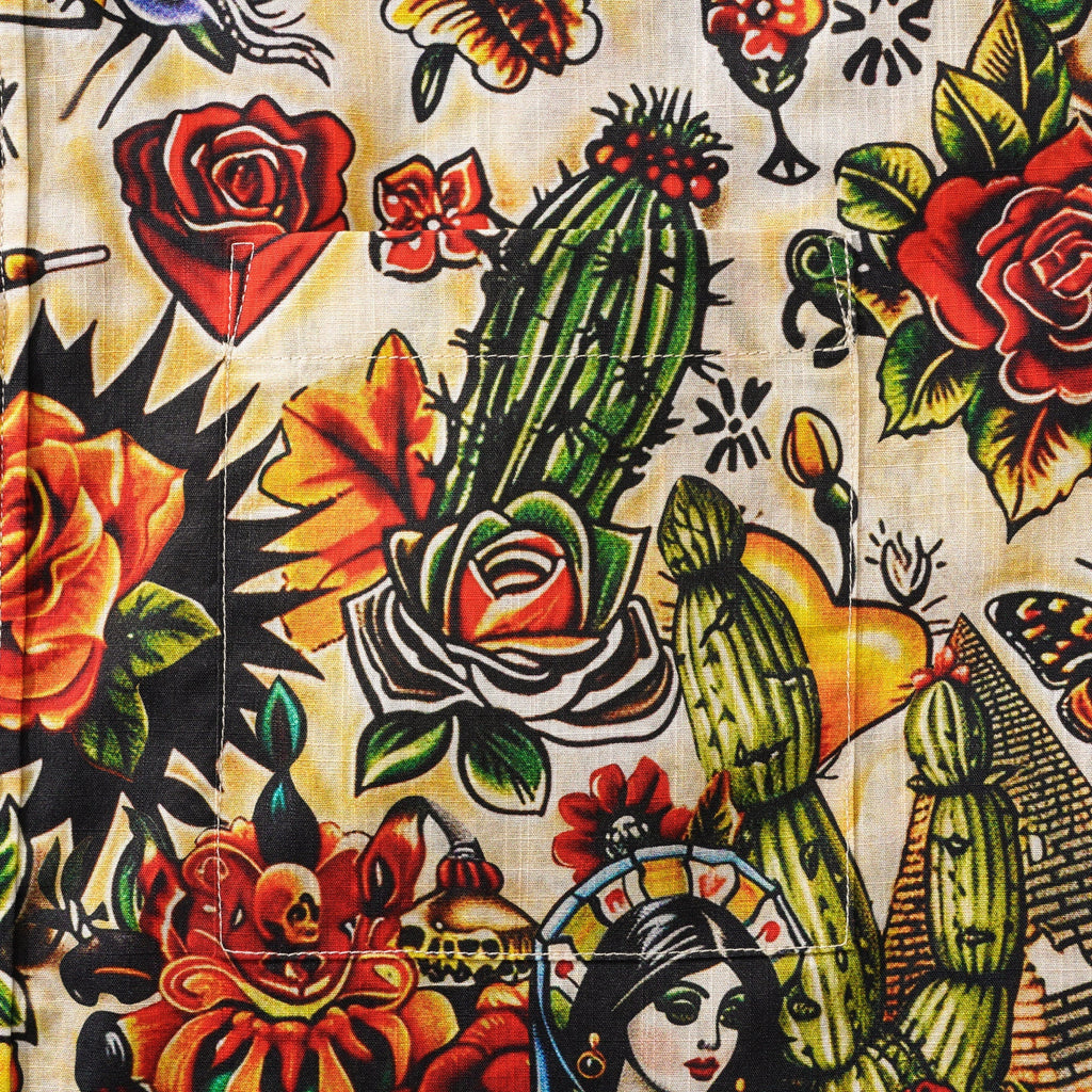 Virgin Mary Hawaiian Shirt For Men Tiki Shirt Short Sleeve Button-down 100% Cotton Desert Skull Shirt By Yakima
