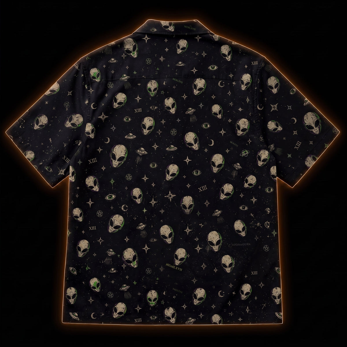 Cosmic Cryptid XIII — Alien Micro-Repeat Hawaiian Shirt