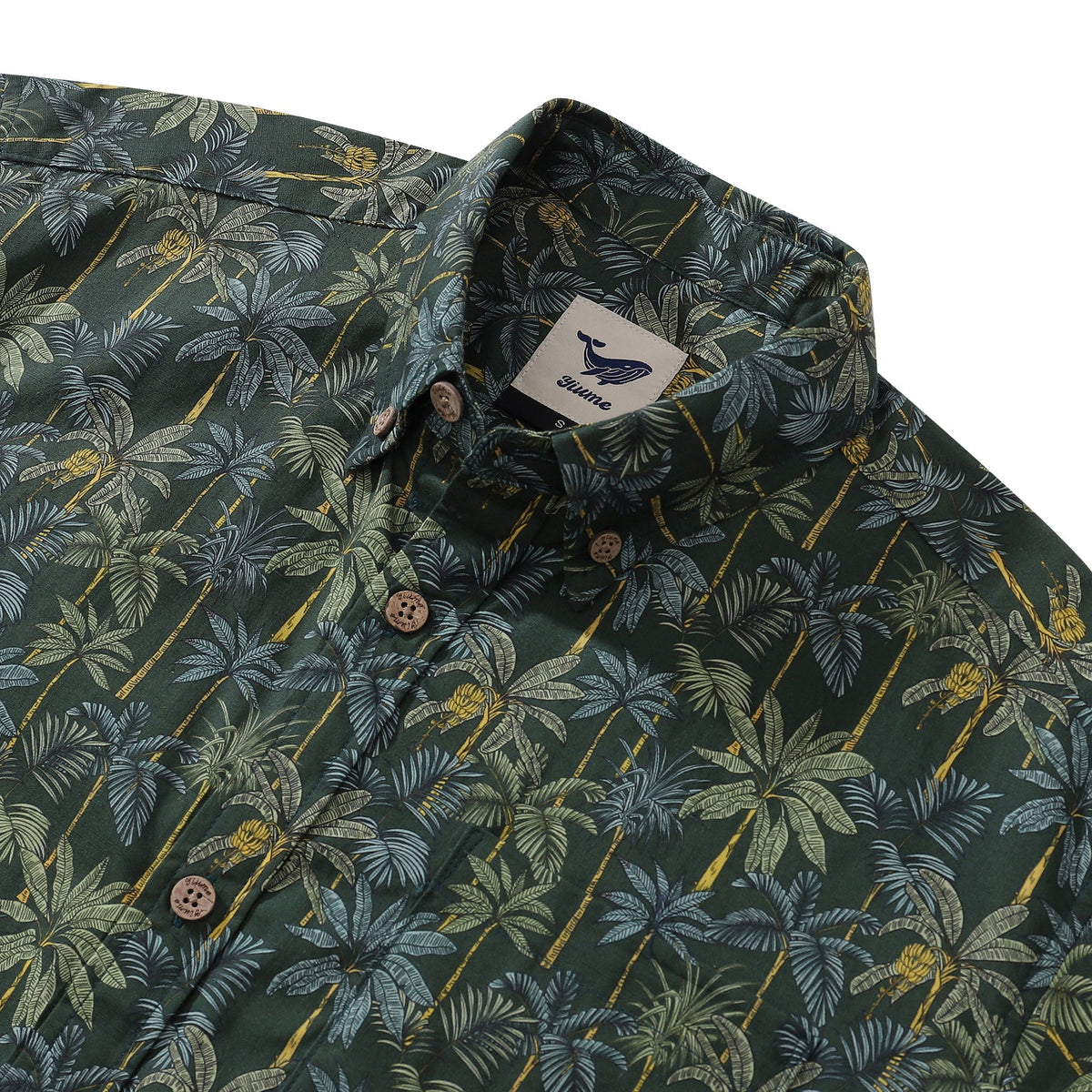 1950s Tropical Hawaiian Shirt For Men Rainforest Print Cotton Button Down Short Sleeve Shirt Tropical Rainforest By Sherry