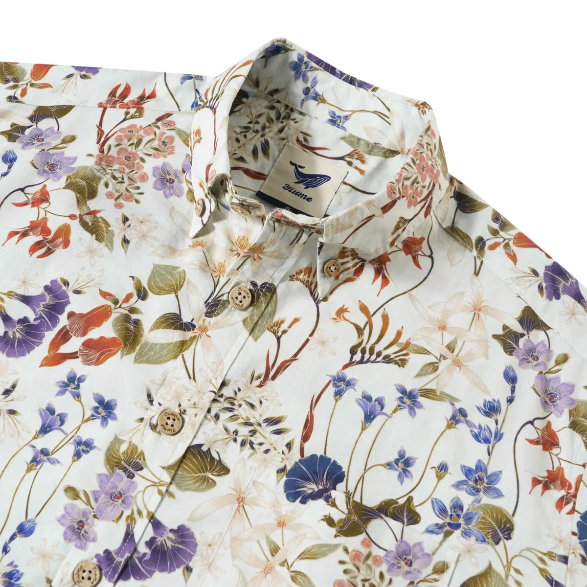 BOGO Men's Hawaiian Shirt Short Sleeve Button-down 100% Cotton Brown Aloha Australian Wildflower By Eloise