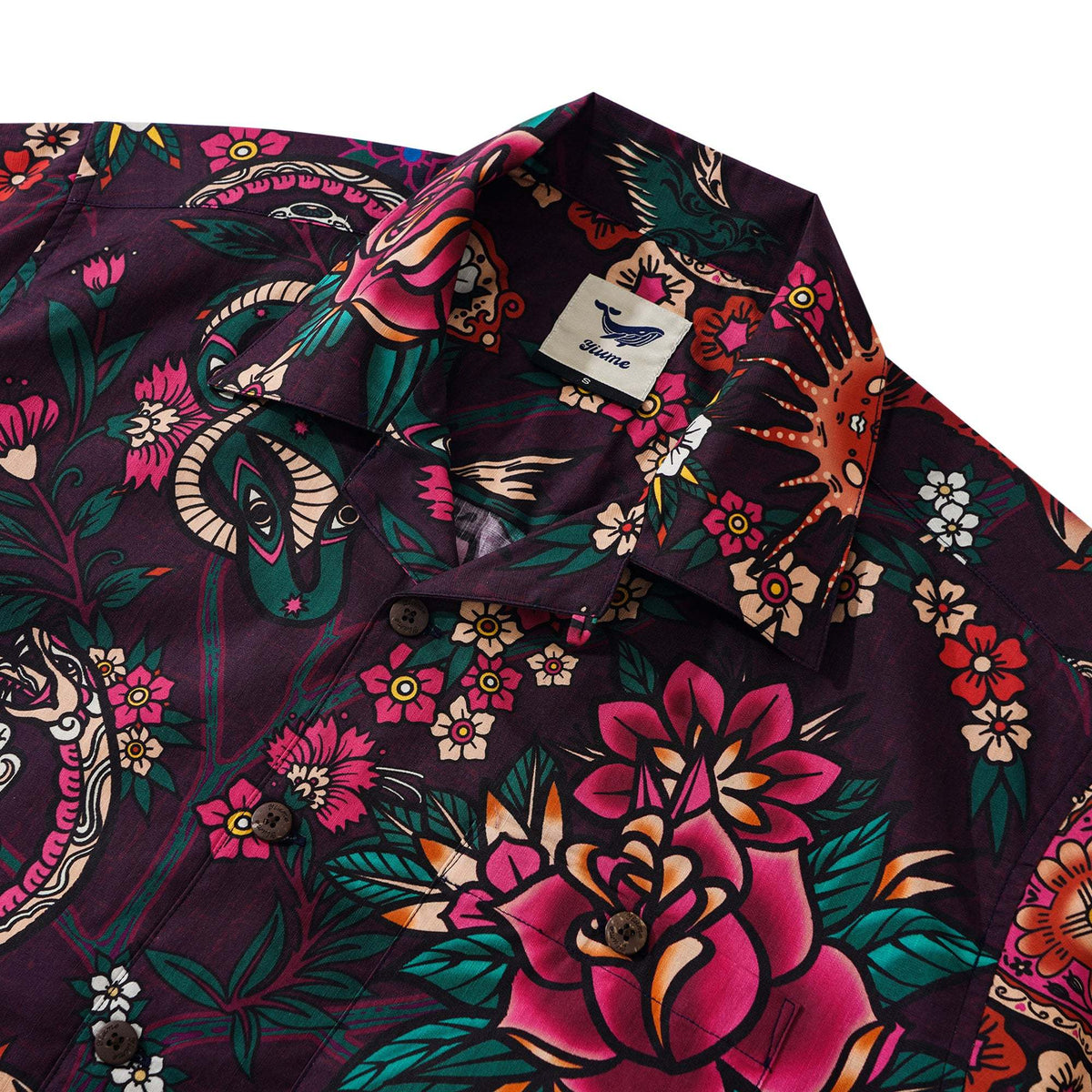 Valentine's Day Gift Hawaiian Love Shirt 100% Cotton Men's Short Sleeve Camp Collar Shirt Rose Red Aloha The Singular Affection By Sun