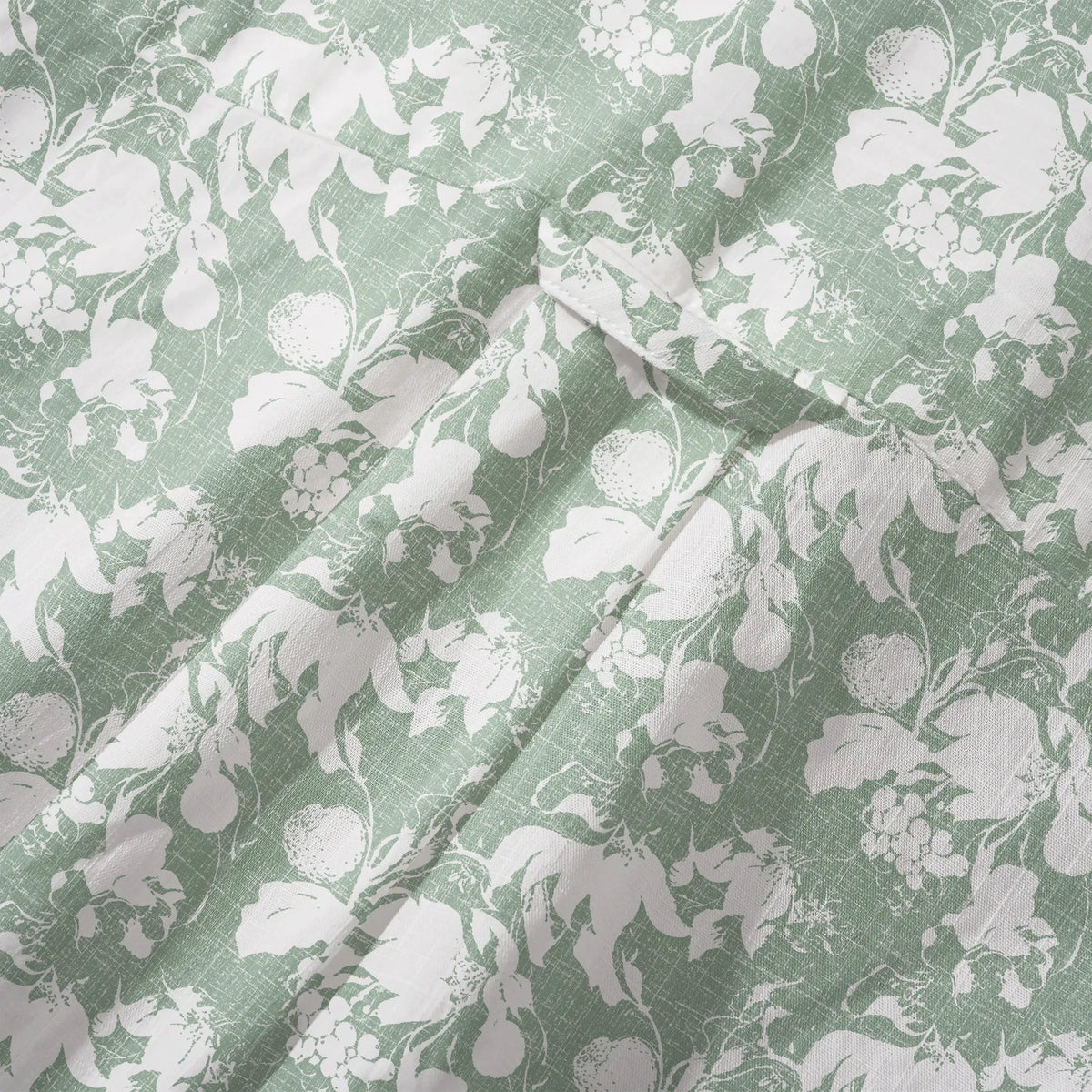 LeosWare® Flower Men's Hawaiian Shirt Short Sleeve Button-up 100% Cotton Green Aloha Verdant Memoirs By Ann