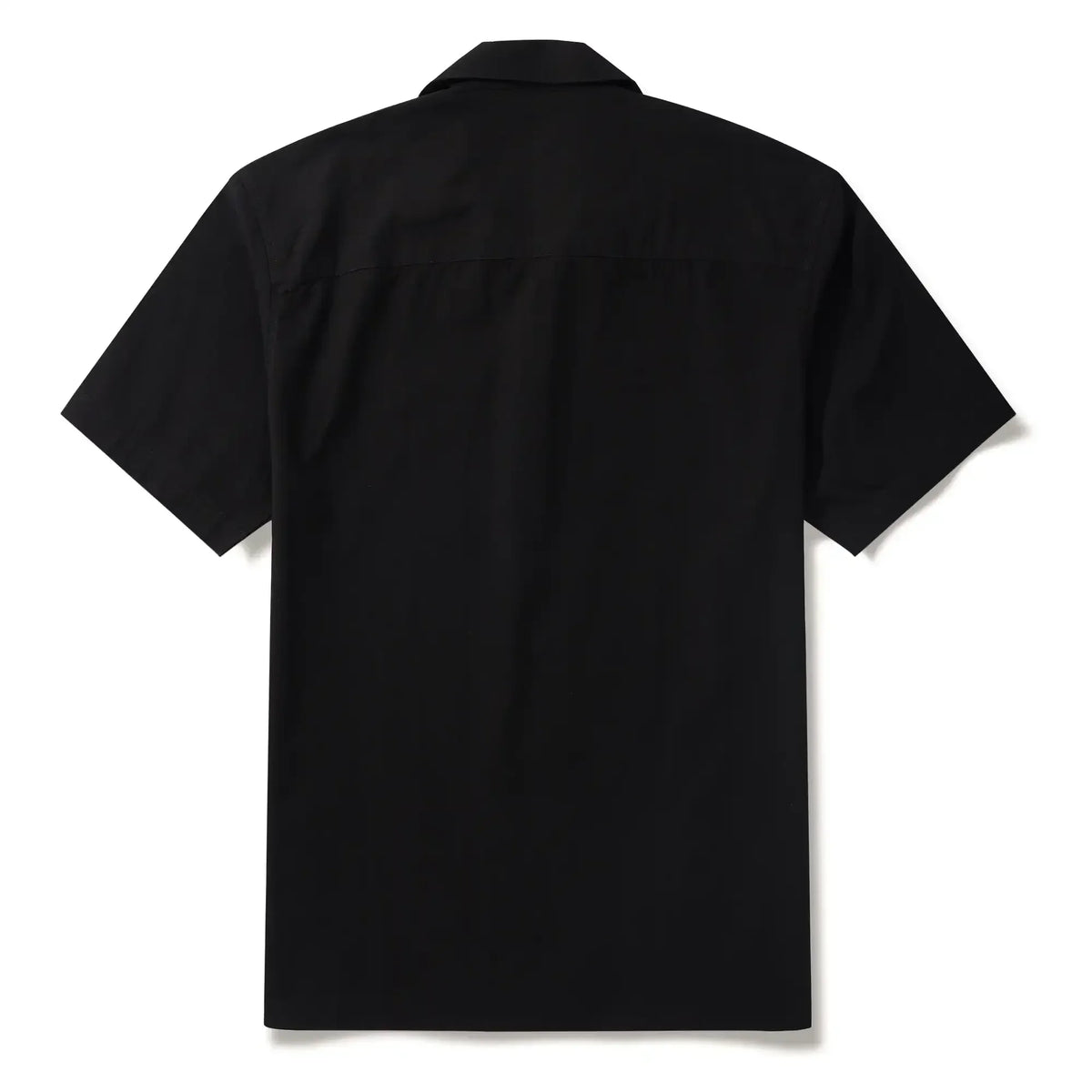 Men's Hawaiian Bowling Shirt Short Sleeve Camp Collar 100% Cotton Black Aloha The Charm Of Vintage Folk Patterns By Huan huan