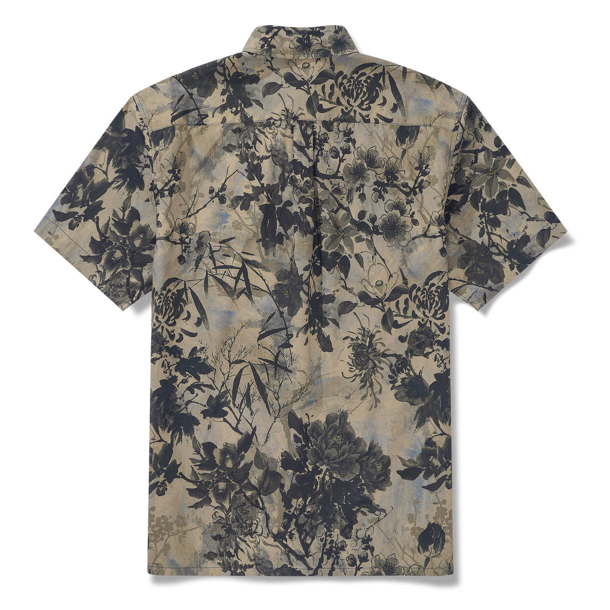 Men's Hawaiian Shirt Short Sleeve Button-down 100% Cotton Brown Aloha Shirt By Sun
