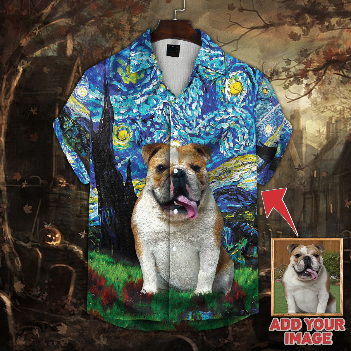 Custom Hawaiian Shirt With Pet Face | Personalized Gift For Pet Lovers | Starry Night Pattern Blue Color Aloha Shirt- Hawaiian Print