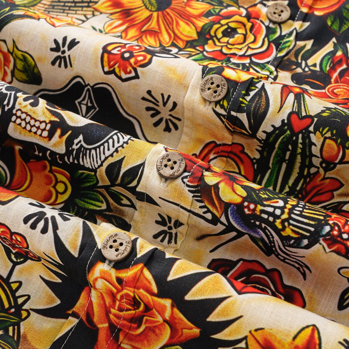 Virgin Mary Hawaiian Shirt For Men Tiki Shirt Short Sleeve Button-down 100% Cotton Desert Skull Shirt By Yakima